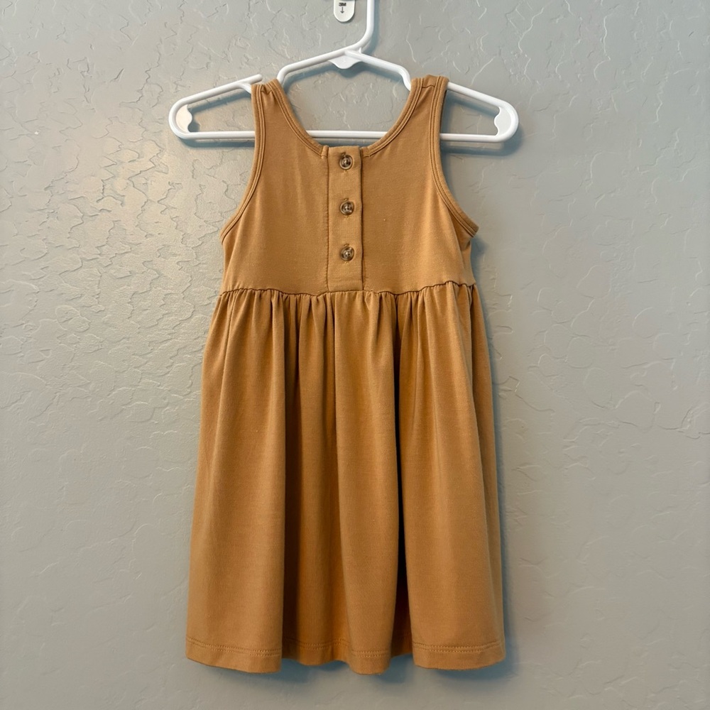 Babysprouts camel tan sleeveless button front bamboo dress 6-12 months NEW